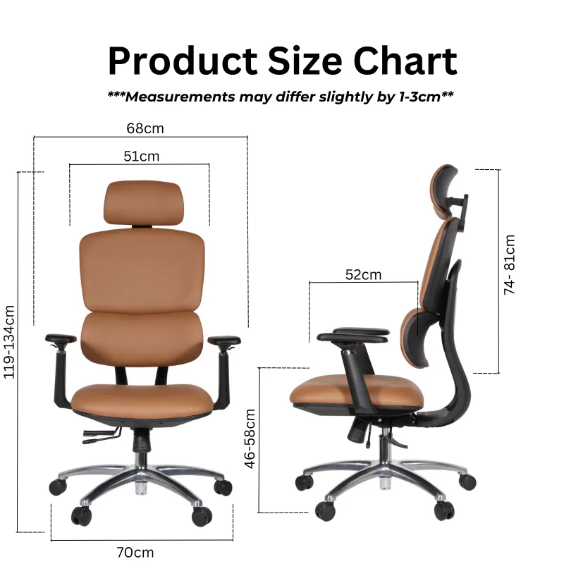 Neha Synthetic Leather Chair Size Chart Neha Synthetic Leather Chair