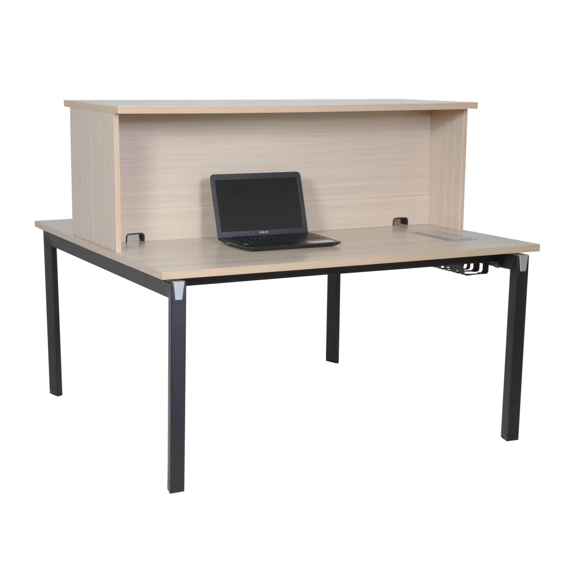 Executive table with bookshelf