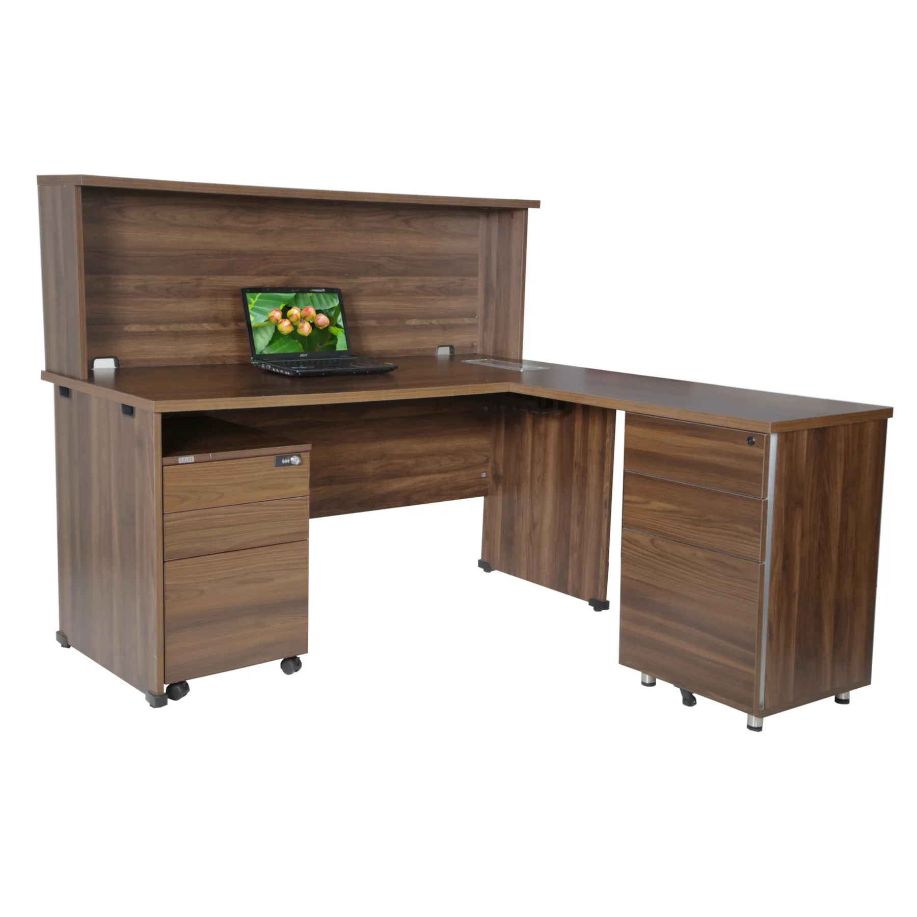 Executive table with bookshelf