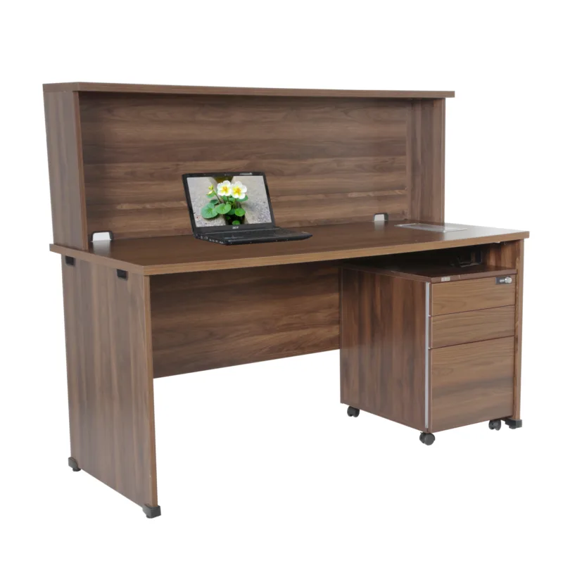 Executive table with bookshelf