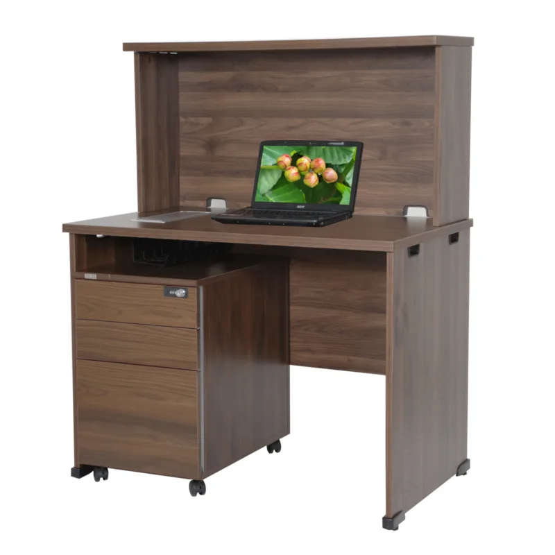 Executive table with bookshelf