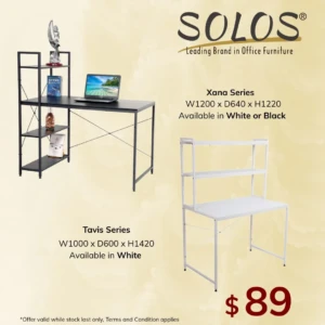 Table with bookshelves