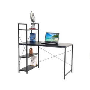 Table with bookshelves