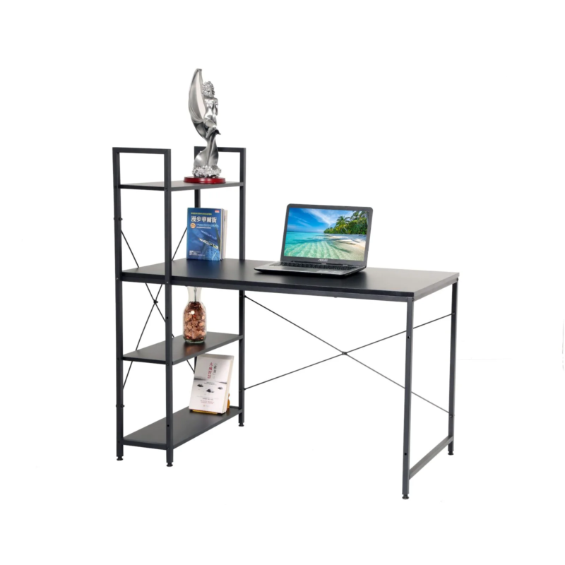 Table with bookshelves